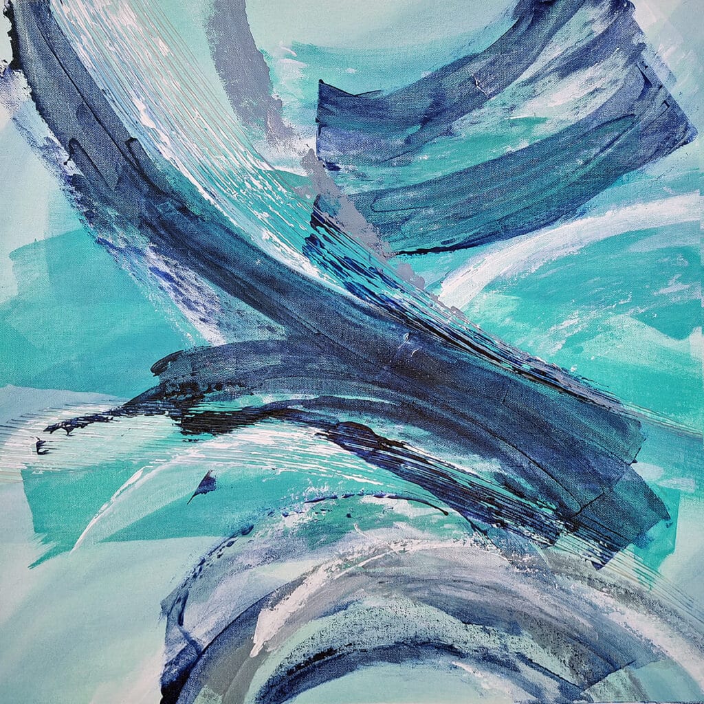 Ocean Spray 4    } Acrylic on canvas  24 x 24 inches